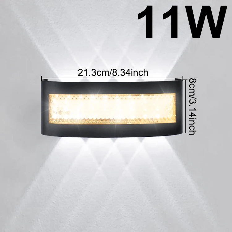 applique murale led moderne noire hexagonale contemporaine résistante intempéries 7w 9w 11w