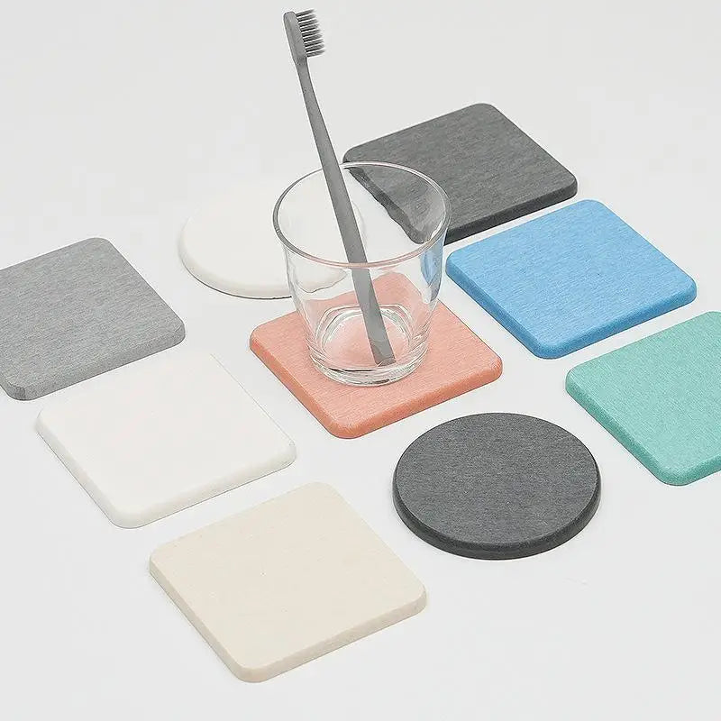 coasters modernes adhésifs bleu gris rose vert absorption antidérapants maison