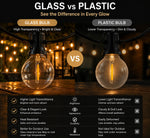 guirlande lumineuse solaire extérieure 24V LED filament ambre transparent moderne vintage clips noirs