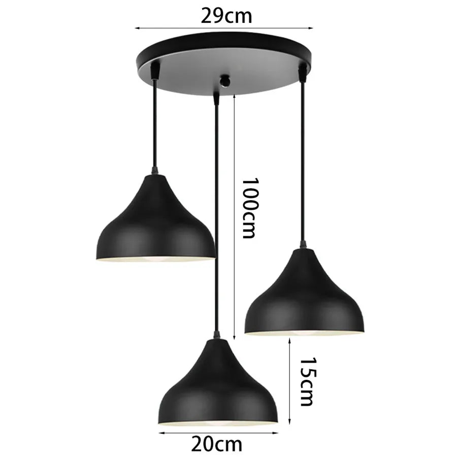 luminaire suspendu conique aluminium blanc noir moderne opaques salon chambre restaurant