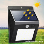 lampe solaire détecteur mouvement 100 led ip65 moderne fixation muraleextérieur jardin garage