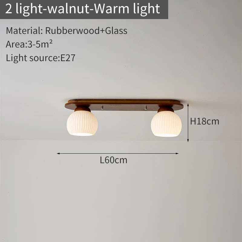 plafonniers modernes trois ampoules led bois naturel lumière blanche minimaliste