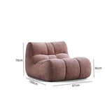 Fauteuil moderne tissu bouclé beige clair coussins d'assise dossier minimaliste