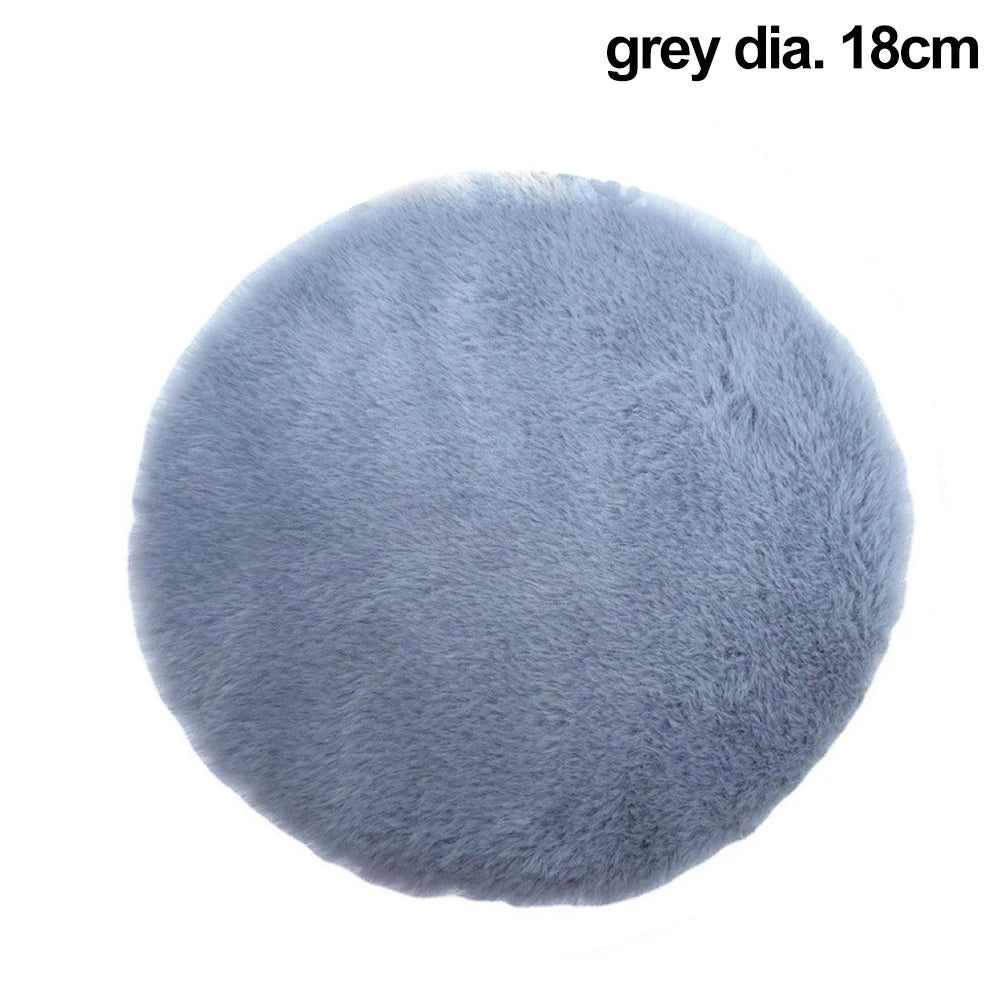 tapis miniature peluche rose blanc nordique doux poupées 14cm 18cm rond rectangle
