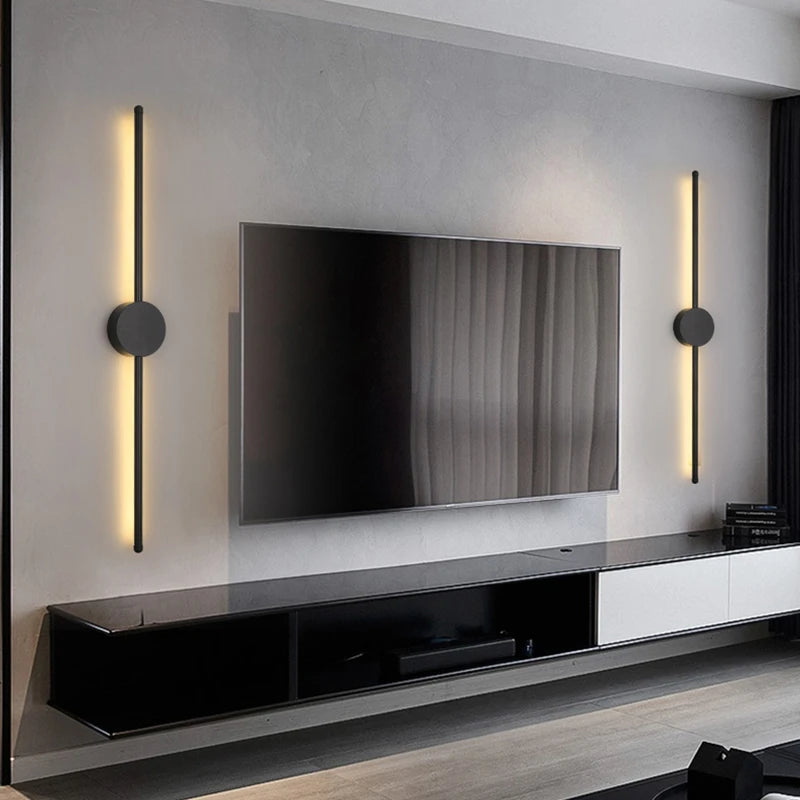 appliques murales modernes led noir minimaliste cuisine chambre salon entrée étude 2000 82000 lumens