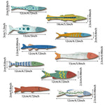 décorations murales poissons bois colorées marin rustique vintage éclaboussures océan charme maison thuyền gỗ