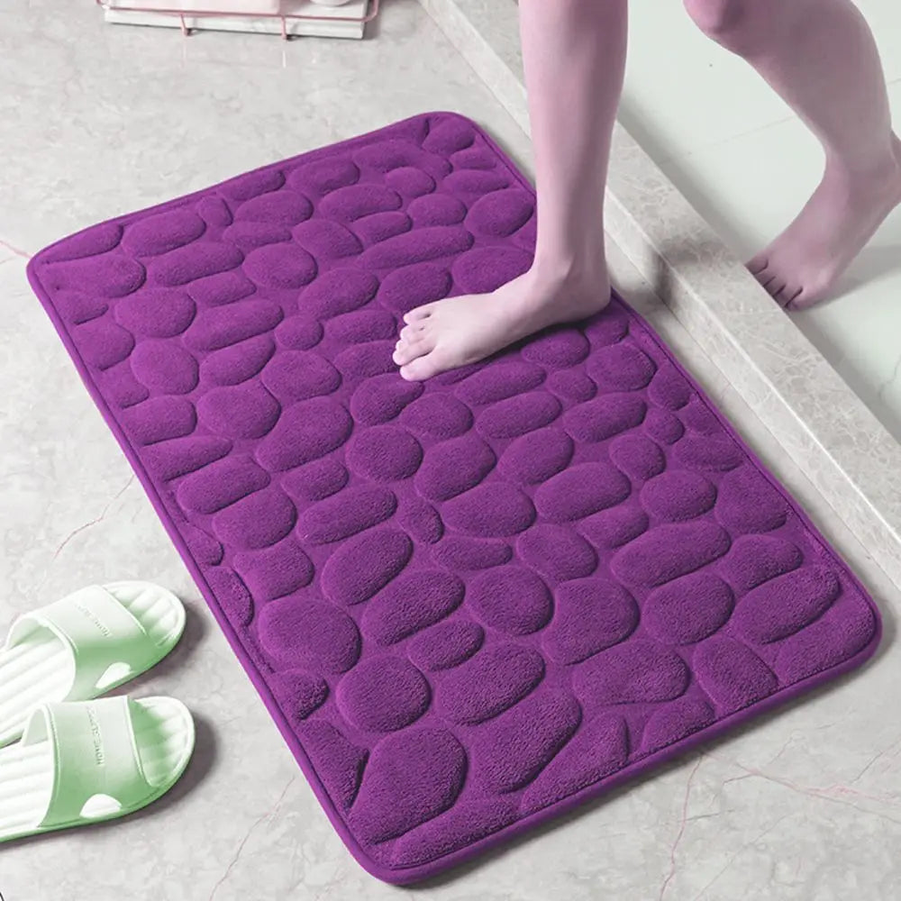 tapis bain gris rose violet blanc moderne adhésif microfibre absorbant respectueux environnement