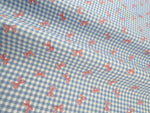 tissu popeline coton biodegradable 160x50cm moderne rayures diagonales points nœuds blanc bleu rose vert