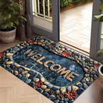 tapis d'entrée rose fleurs papillons moderne résistant décoloration antibactéries antidérapantintérieur extérieur
