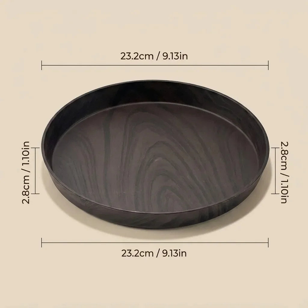 plateau rangement plastique moderne plateau circulaire naturel bol tasse céréales pain minimaliste