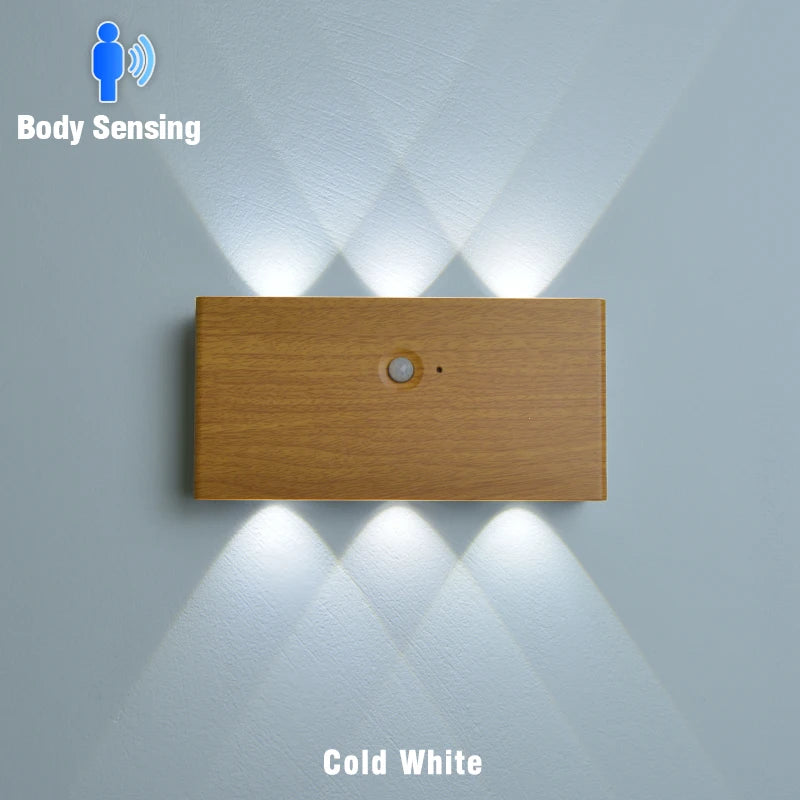 lampe murale led moderne rechargeable noir blanc bois 5000mAh interrupteur tactile chambre cuisine