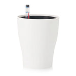 pots plantes autoarrosants indicateurs eau moderne thermomètre pieds boisDecoration intérieure blanc noir vert rond