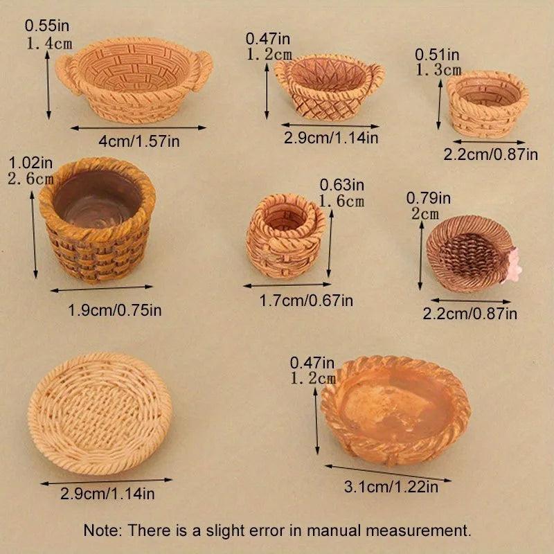paniers tressés osier rustique beige clair foncé décoration artisanale intérieur accessoires bricolage miniature