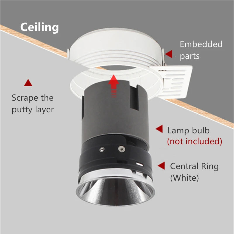 lot spots led encastrés blanc grille hexagonale anti reflet réglable moderne