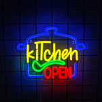 enseigne néon burger kebab pizza dr pepper hot moderne rétro cuisine affaires