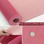 tapis sol salle bain pvc beige orange bleu rose moderne réseau triangles respectueux environnement