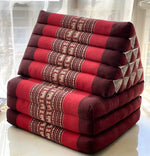 coussin pliable moderne rouge marron vert bleu rayures horizontales motifs géométriques asie sud est