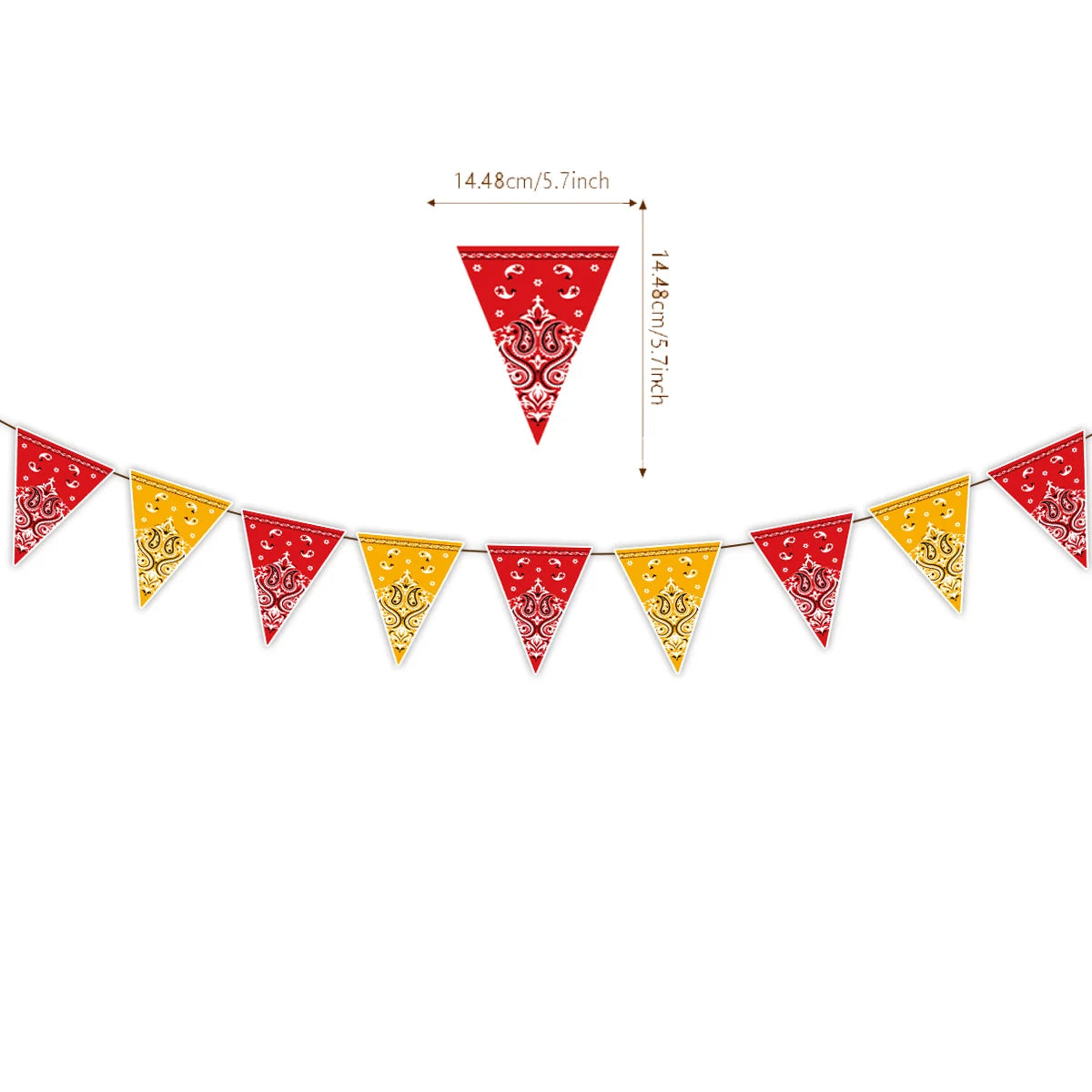 guirlande décorative thème western cowboys chevaux cactus bandanas happy birthday multicolore