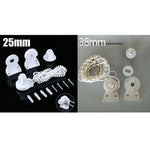 Kit fixation stores roulants blanc moderne rondelles vis câble 25mm 38mm