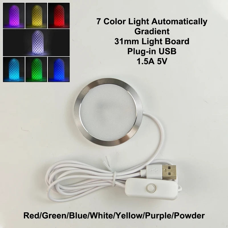 lampe led blanc moderne câble usb interrupteur grille d60mm h8mm minimaliste