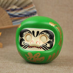 décoration zen daruma céramique rouge or argent vert jaune blanc noir fengshui mascotte traditionnelle
