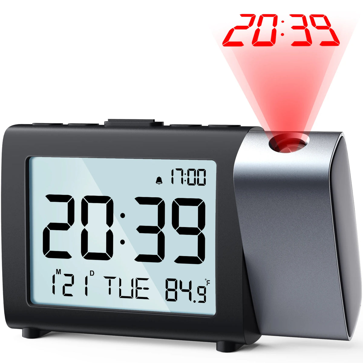 réveil numérique projection horloge table lcd moderne projection affichage date temperature