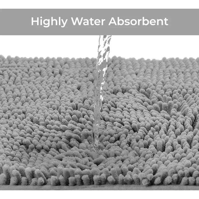 tapis bain moderne gris clair bouclé absorbant antidérapant durable salle bain