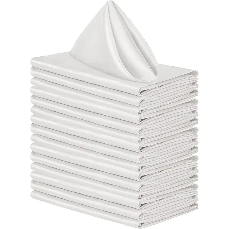 serviettes satin rose pâle classiques 43x43cm table mariage fête maison restaurant