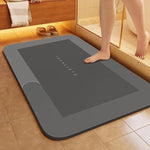tapis sol salle bain absorbant rapide antidérapant moderne gris texture rugueuse respectueux environnement