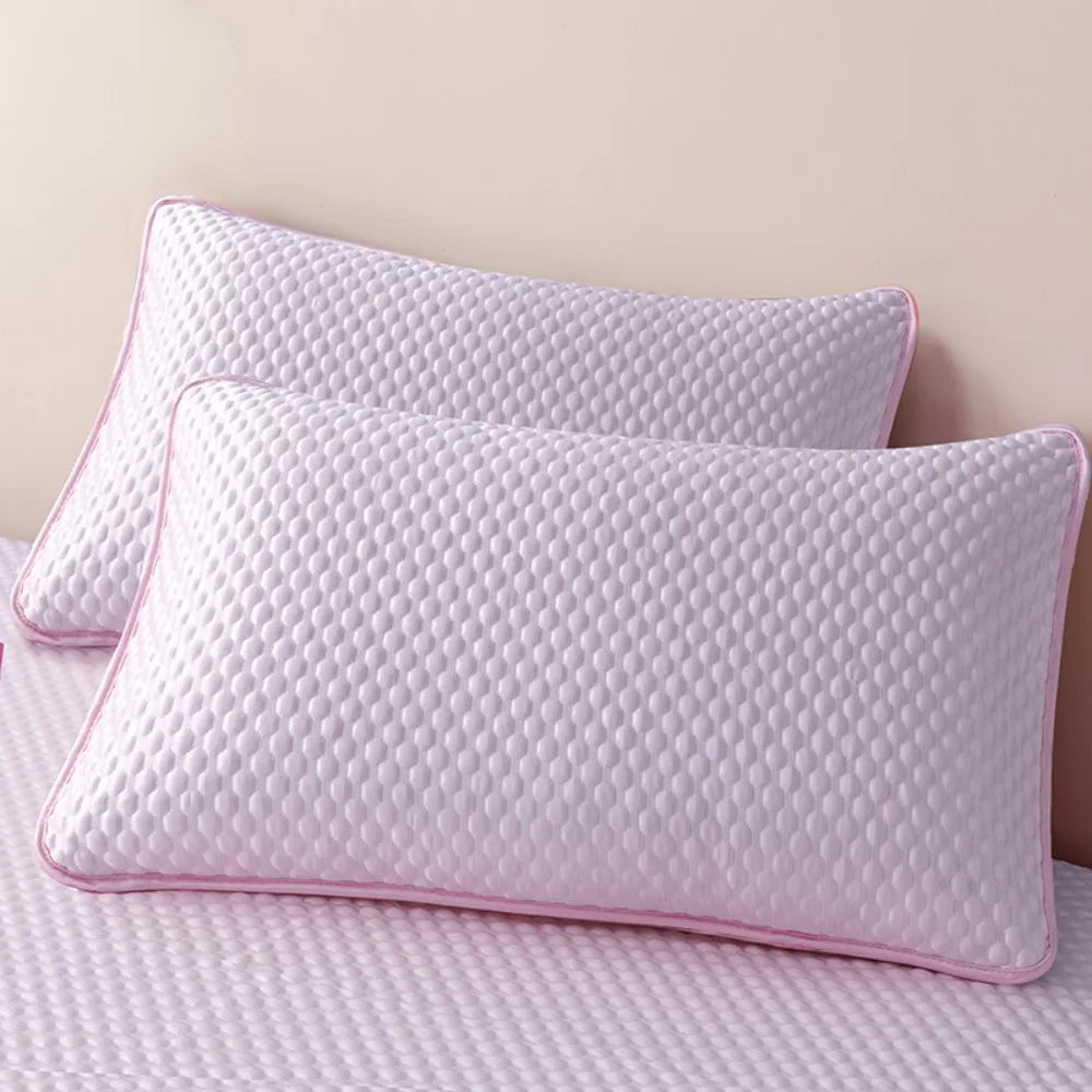 housse coussin polyester moderne motif géométrique bleu clair protection antiacariens