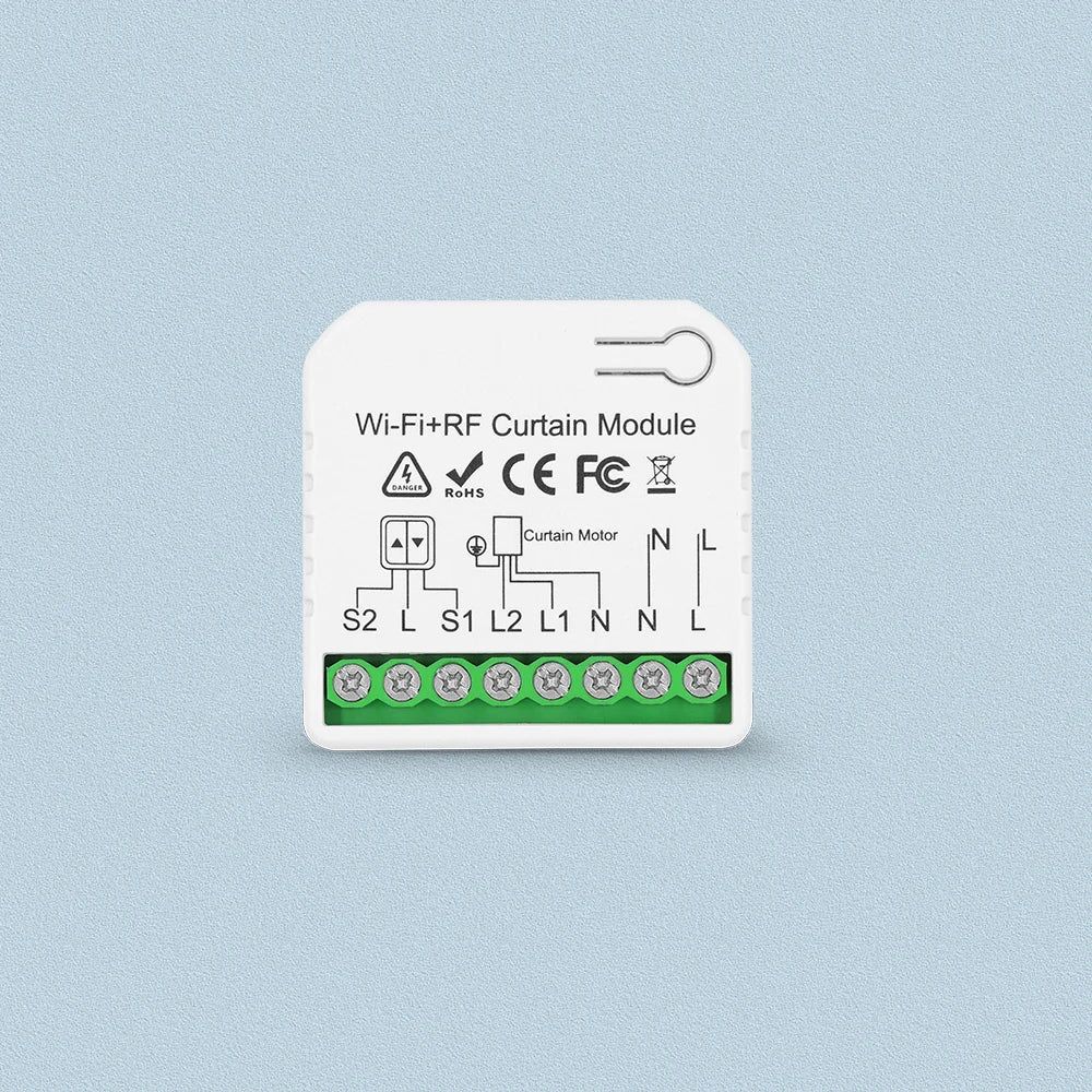 module rideau motorisé wifi rf télécommande sans fil batterie 12v blanc moderne