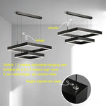 lampe suspendue moderne aluminium noir contemporain salon chambre 60cm 80cm