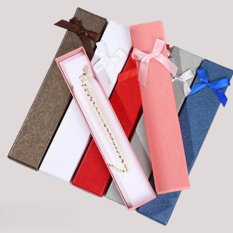 boîtes bijoux carton 10 pièces rayures horizontales ruban classique occasions fêtes anniversaires