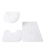 tapis toilette rose violet gris clair peluche points moderne antidérapant ensemble trois pièces