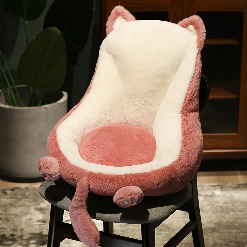 coussin chaise doux motif animal moderne oreilles pattes queue beige rose vert clair