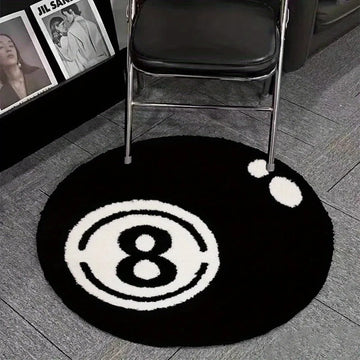 tapis noir doux motif boule moderne antidérapant polyester flanelle maison