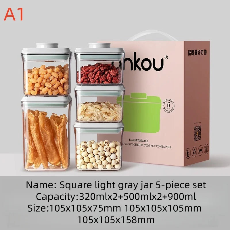boîtes rangement transparentes hermétiques sans BPA alimentaires sèche noix moderne minimaliste washables