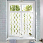 film fenêtre adhésif semi transparent moderne rayures ondulées protection uv isolation thermique transparent vert