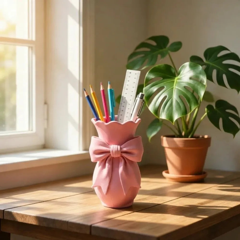 vase table moderne élégant verre cristal rose clair nœud doux