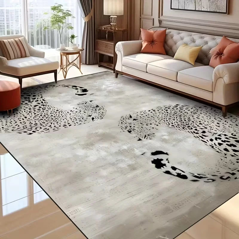 tapis léopard coeurs moderne polypropylène salon chambre extérieur décoration maison