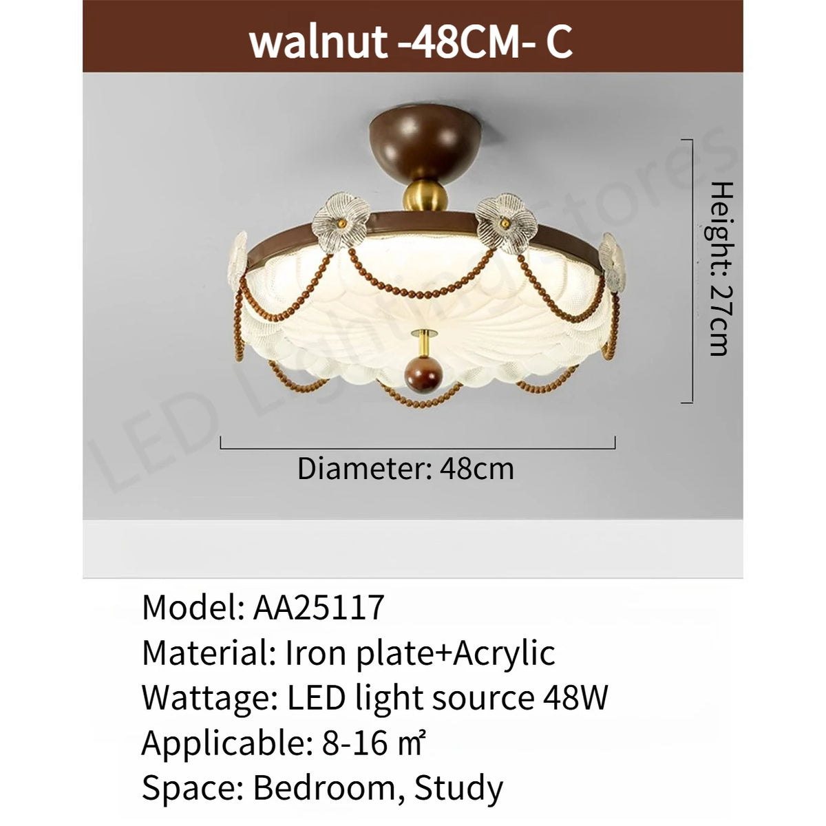 lampe classique marron blanc chaînes dorées texture tissu éclairage romantique chambre enfant