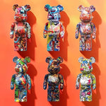 figurine ours multicolore graffiti résine contemporaine décoration intérieur table chambre erotique