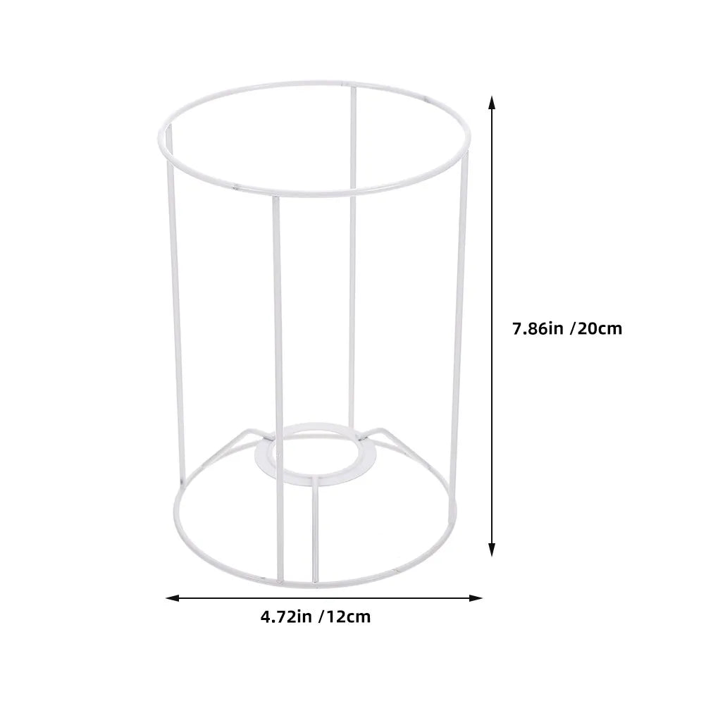 support lampe blanc moderne cadre suspension fil métallique abat jour tambour protection ampoule diy