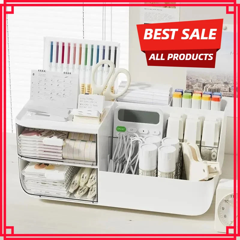 organisateur blanc compartiments rangement minimaliste moderne japonais mat plastique transparent compartments