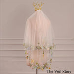voile mariée deux couches broderie florale blanc clips fixation bord appliqué classique tulle translucide