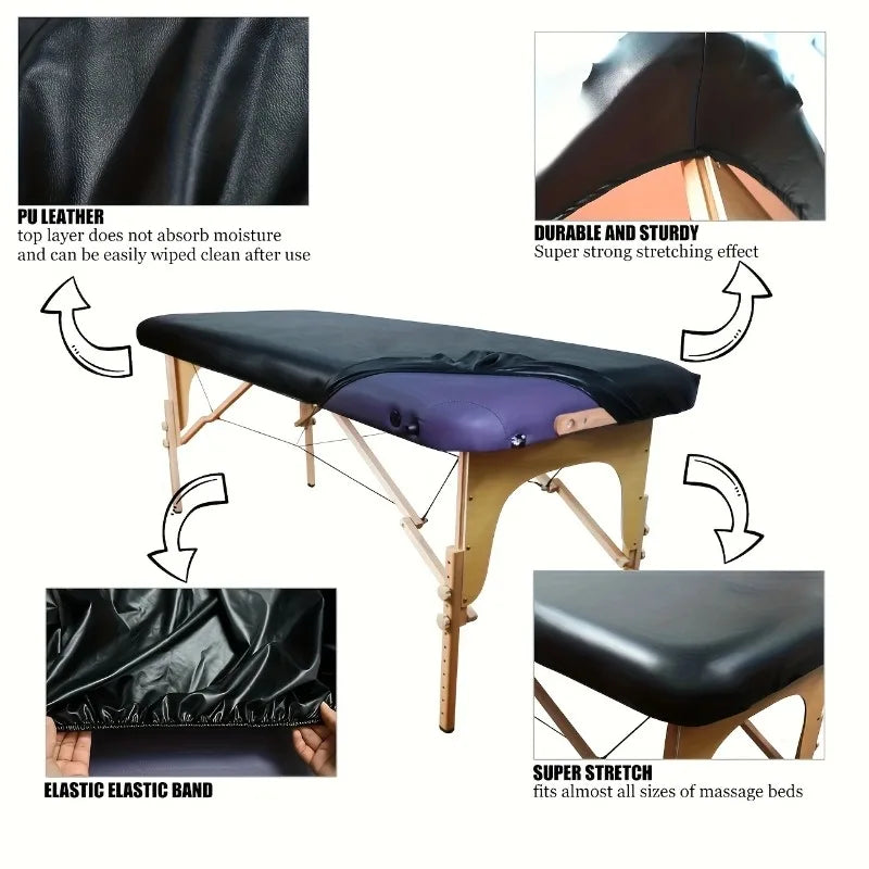 table massage simili cuir noire moderne grande dimension 180x80cmProtection Salon Spa