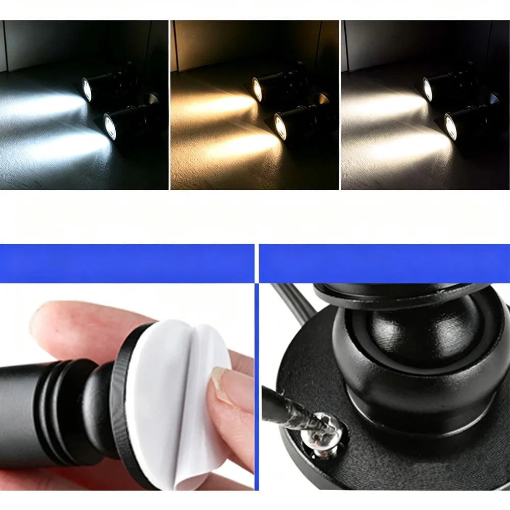 projecteurs led noir adhésifs modernes pièces 16 disques adhésifs câble usb 2mètres