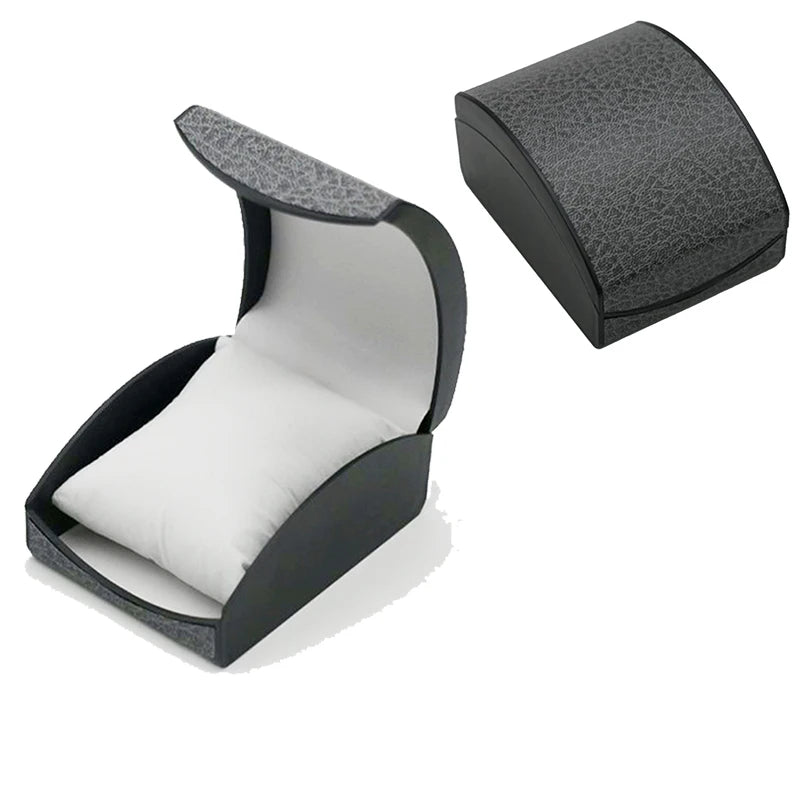 boîte montres simili cuir noir blanc moderne organisation bijoux protection