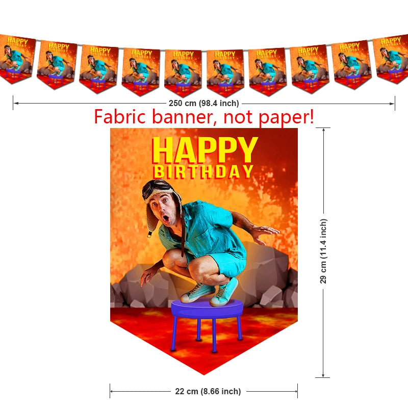accessoires fête anniversaire gobelets pailles disques table thème sautillant happy birthday orange bleu blanc