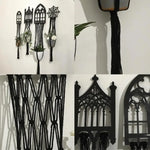 support plante suspendu macramé géométrique noir artisanal moderneintérieur décoration salon balcony